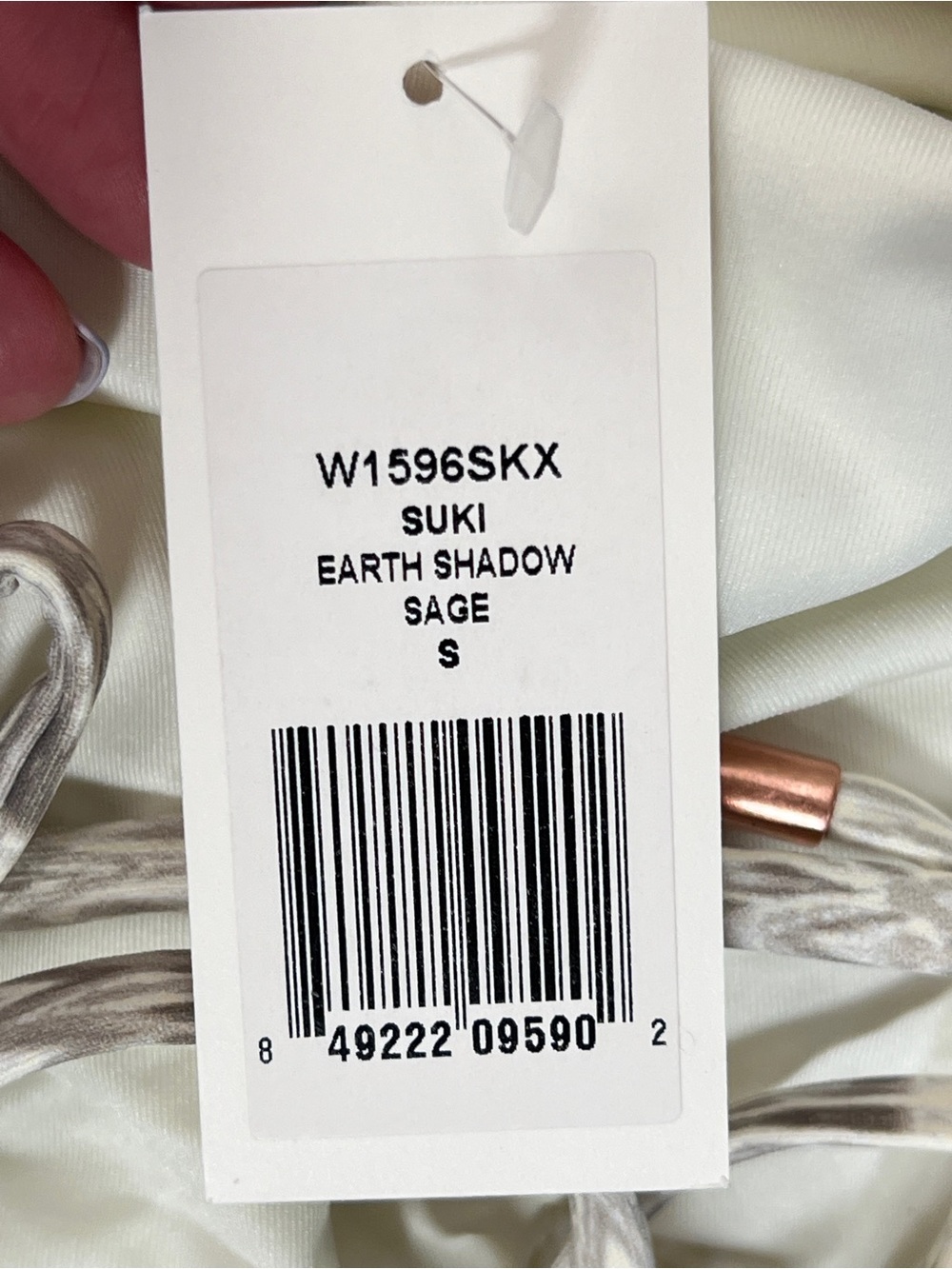NWT Eberjey Suki Earth Shadow Sage Cream One-Piece Swimsuit size small S B88 - Picture 5 of 7